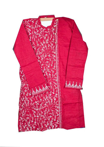 Maroon Kantha Stitch Kurta For Men