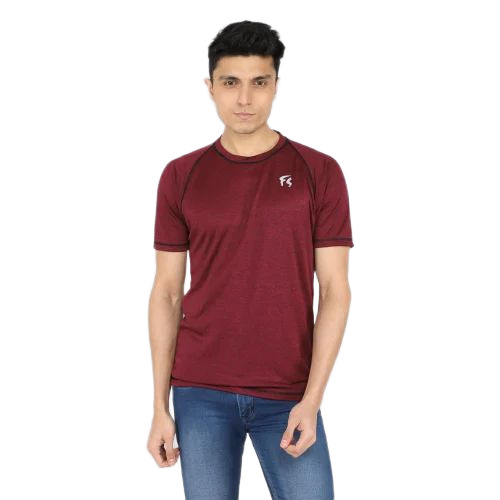 Men Round Neck Sports T Shirt - Dry Fit, Customized Size, Multiple Colors | Lightweight, Breathable, Regular Fit
