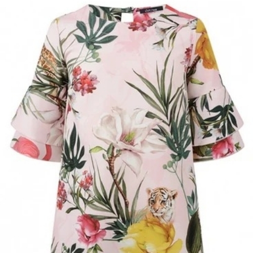 Pink Jungle Print Dress