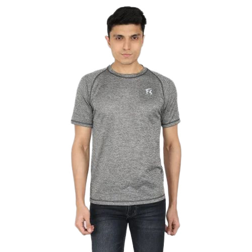 Plain Sports T Shirt - Dri-Fit Material, Customized Size, Round Neck | Lightweight, Breathable, Regular Fit, Men, Summer