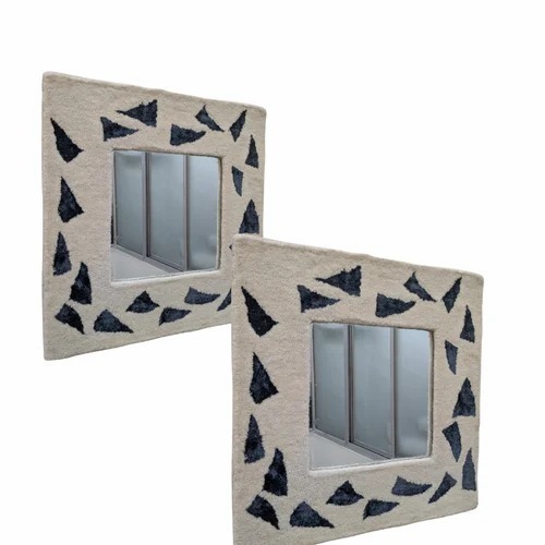 Square Wool Hand Made Mirror