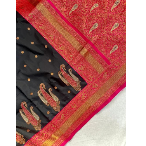 Black And Red Silk Saree