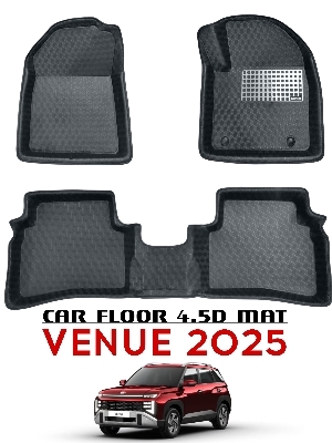 Car Mat - Rubber 4D Piece 3 for Venue 2025, Durable Protection from Dust Dirt Water Mud