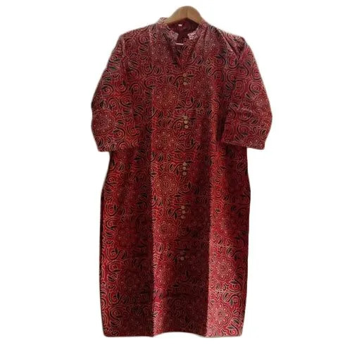 Ladies Ajrak Print Cotton Kurti
