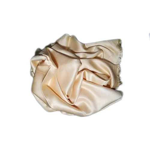 Ladies Plain Stole - Lycra, Cream Color, Rectangular | Comfortable Hand Wash, Daily Use