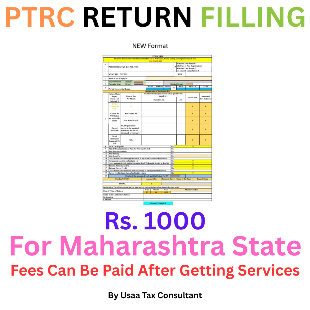 PTRC Return Filling for Maharashtra State