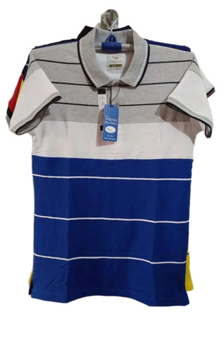 Short Sleeve Men T Shirts - Polyester, Customized Size, Multiple Colors | Light Weight, Breathable, Polo Collar, Plain & Striped