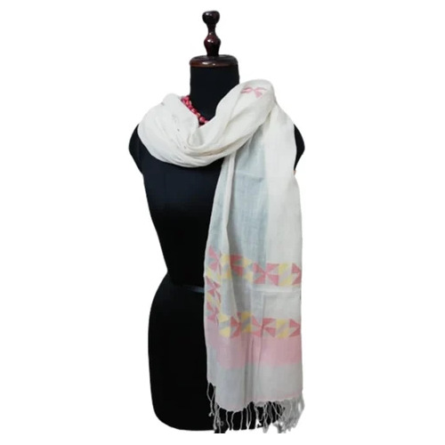 White Cotton Jamdani Stole