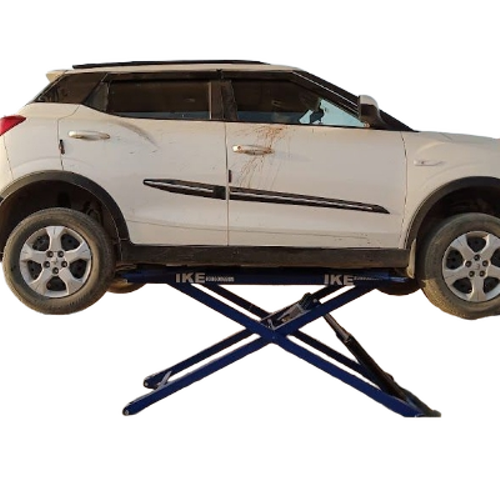 Car Washing Scissor Lift - Metal Blue | Strong Durable Build Smooth Lifting Low Maintenance