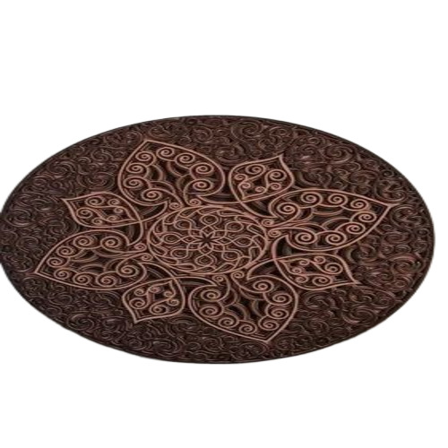 Mandala Wooden Wall Art - Hand Carved Wood, Round, Brown | Polished Finish, Elegant Design, Wall Mount