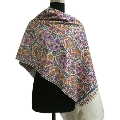 Pure Kashmiri Pashmina Shawls - Pashmina Wool, 80x40 Inch, Multicolor | Handmade, Embroidered, Dry Clean Only