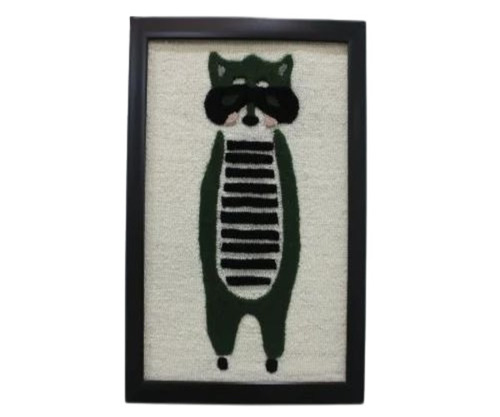 Standing Cat Wall Picture Frame - Wool and Silk, 18x24 Inch, Black | Elegant Rectangular Home Decor