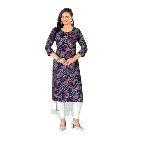 Dark Gray Ladies Premium Rayon Long Kurti