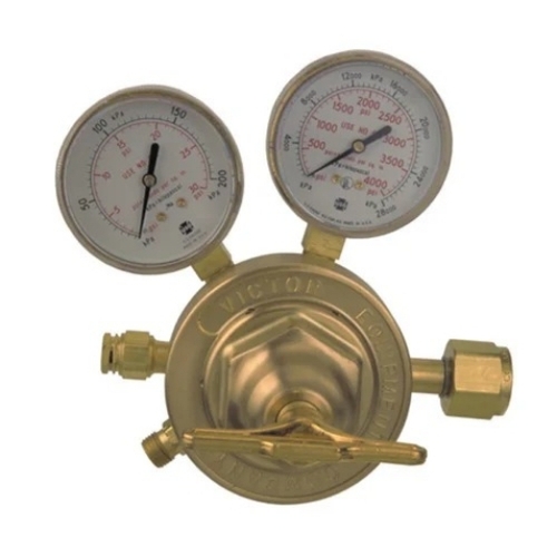 Gas Pressure Regulator - Brass Single Stage, Inlet/outlet Pressure Control | Flow Capacity, Adjustment Knob