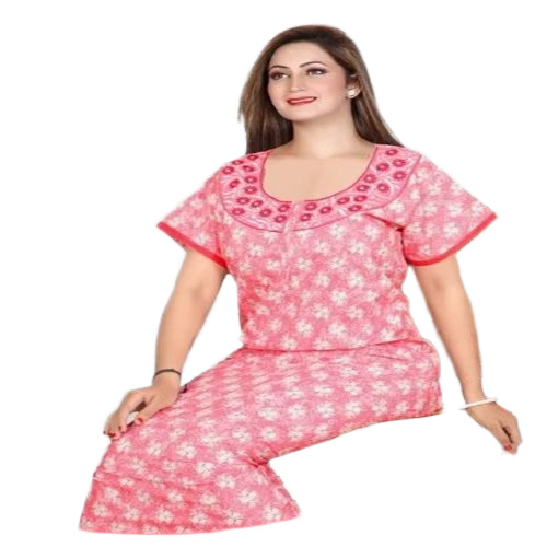 Ladies Printed Pink Nighties