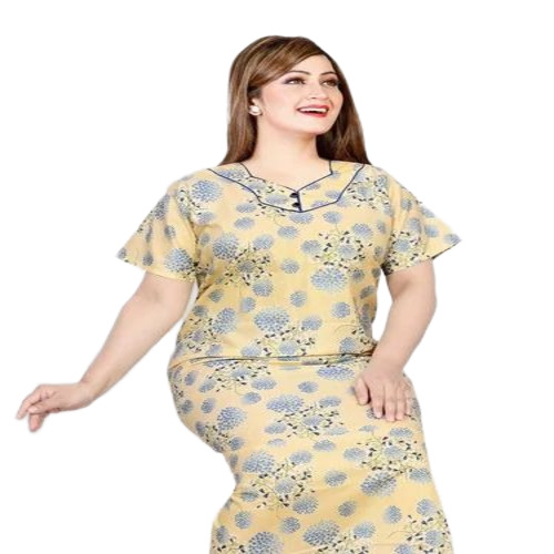 Ladies Printed Yellow Nighties