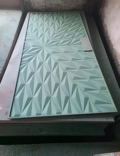 Mdf Carved Wooden Door - Solid Wood, 84 Inch, Green, Polished Surface, Moisture-Proof Swing Sliding Closet Door