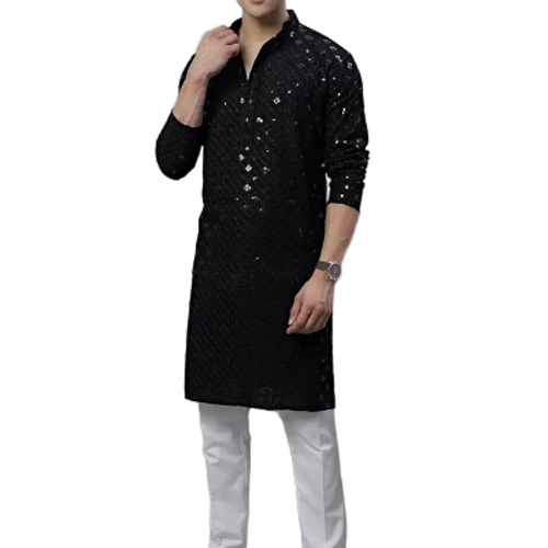 Mens Chikan Embroidery Kurta