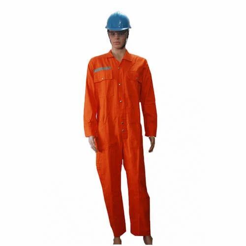 Orange Cotton Reflective Boiler Suit