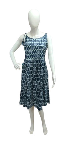 Sleeveless Ladies Dress - Color: Blue