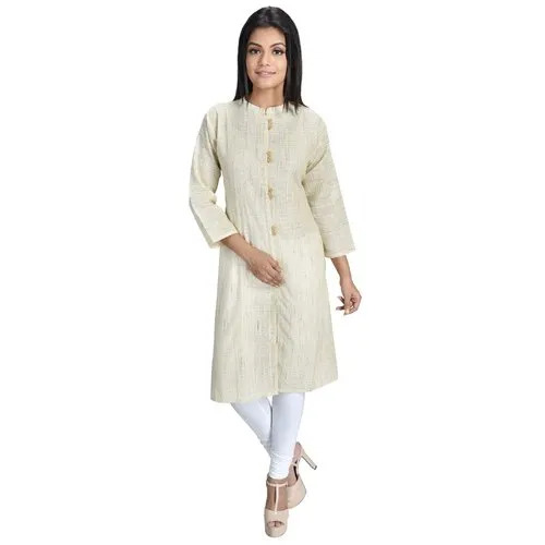 White Plain Cotton Kurti