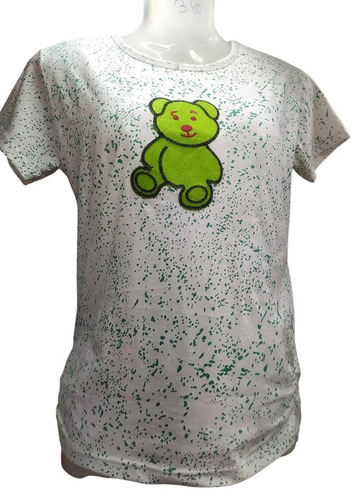 White Printed Ladies T Shirt