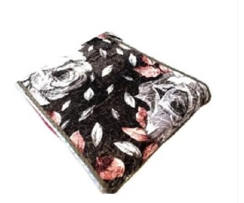 Black Polyester Printed Mink Blanket