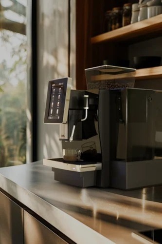Institutional Coffee Machine - Stainless Steel, Black, 1600W, 230V | Semi Automatic, Auto Boiling, 200 Cups/Day