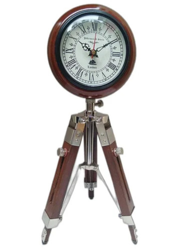 Nautical Wooden Clock Bond Street with Adjustable Tripod Stand Home Office Decor