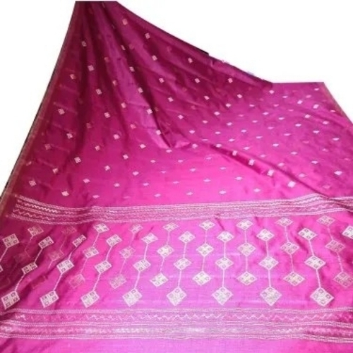 Pink Tussar Silk Saree - Silk, Pink | Handcrafted Zari, Intricate Patterns, Lightweight, Soft Texture