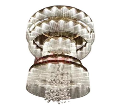 Round Shape Crystal Chandelier - Brass and Glass, White and Golden, LED Downlight | Easy to Install, Low Power Consumption, Customizable