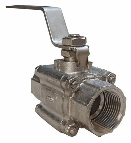 Silver Stainless Steel Ball Valve - Stainless Steel 316, 1.5 Inch, Silver, Manual Operation | Water Media, Industrial Use