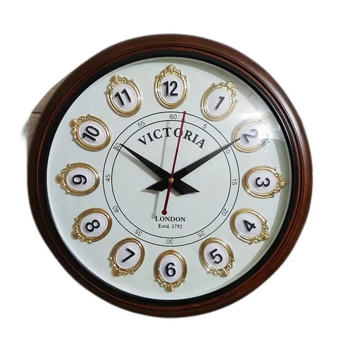 Wooden Wall Clock Victoria Antique Look 12 Inch