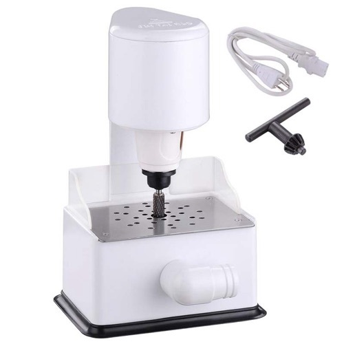 Dental Lab Grind Inner Model Arch Tooth Trimmer - Steel White 220V | Adjustable Angle Ergonomic Handle Vibration Control Dust Collection Safety Switch