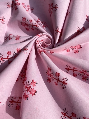 Designer Print Fabric - Woven Pink, Smooth Soft Texture | Vibrant Colors, Breathable, Fine Detailing, Fashion & Home Use