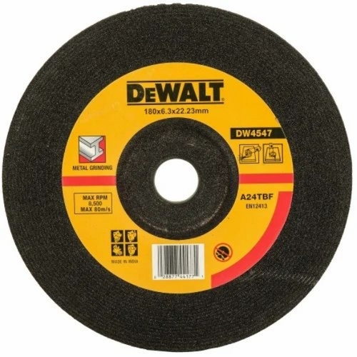 Dewalt Grinding Wheel 7 Inch (180x6.3x22.23) - Black, Heat Resistant, Durable, Vibration Resistant, Balanced Rotation