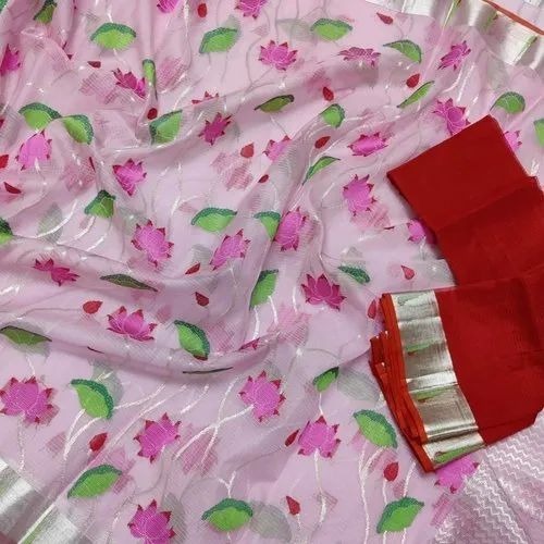 Fancy Handloom Saree - Multi Color, Anti-Wrinkle | Dry Clean, Easy Wash, Party Wear
