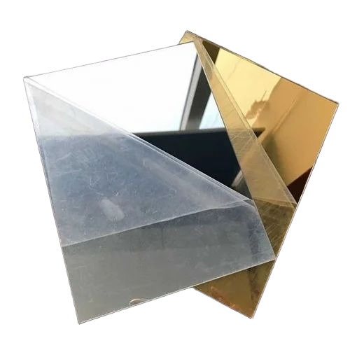 Golden Acrylic Mirror Sheet - Acrylic 6x4 Ft, 1.5mm Thickness, Golden | Flat Edge, Glossy Finish, Rectangular Bundle