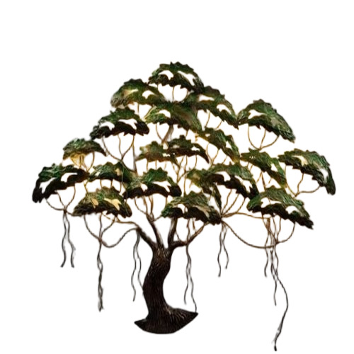 Green Tree Metal Wall Art