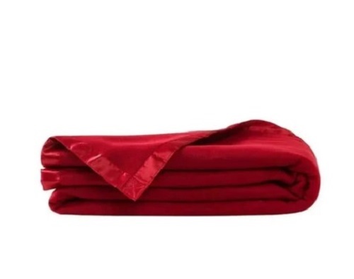 Hospital Blankets - Full Size Red Plain, Fade-Proof Fabric | Easy to Fold, High-Quality Stitching