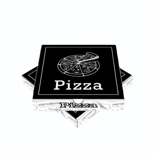 Printed Pizza Box - Paper 2mm Square Black & White | Tear Resistant Water Resistant Eco-Friendly Easy Folding Customizable Size