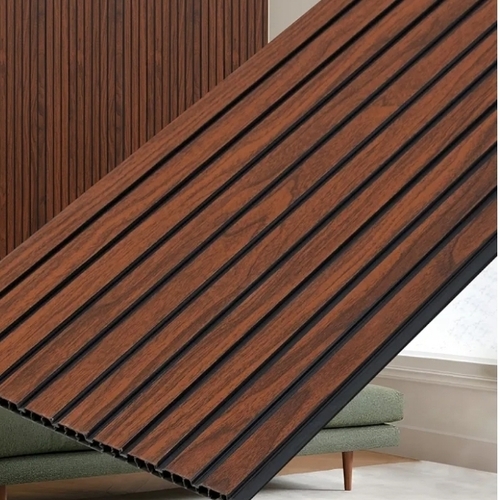 Solid Wall Panel - Wood, Dark Rectangular | High Strength, Durable, Moisture Resistant, Fire Resistant, Sound and Thermal Insulation, Easy Installation, Low Maintenance, Long Lifespan