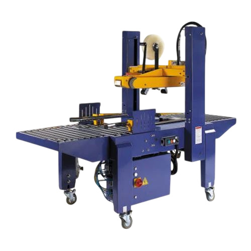 Carton Taping Machine - Metal, Blue, Electric Drive, 3 Phase 440V, 50Hz, Semi Automatic | High Efficiency, Lower Energy Consumption