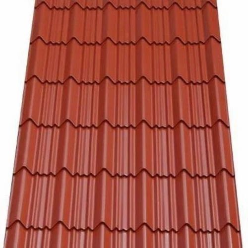 Clay Tiles Roofing Sheet - Clay 3.5 ft Width Red 0.45 mm Thickness Color Coated Surface