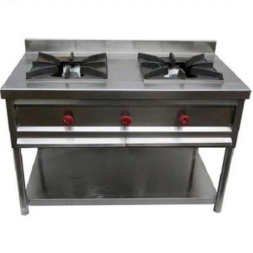 Commercial Gas Range, Stainless Steel, No Of Burners: 2 Burner