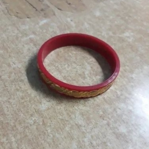 Fancy Plastic Bangles With Gold Plated 