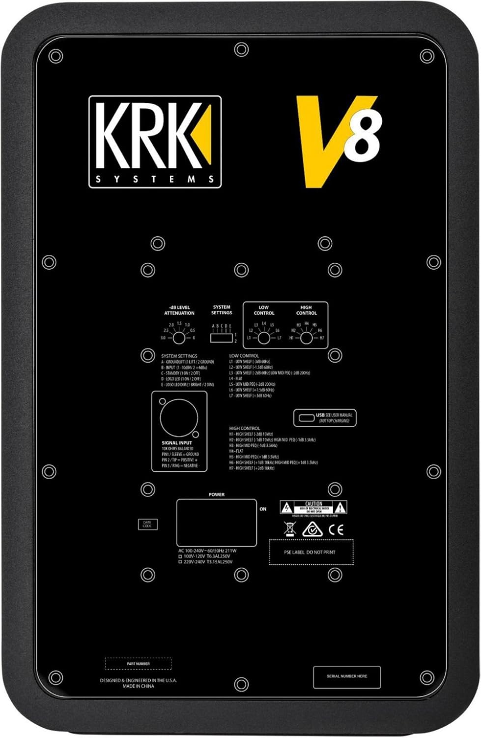 Krk V8 सीरीज 4 8 2 वे पावर्ड स्टूडियो स्पीकर सिस्टम