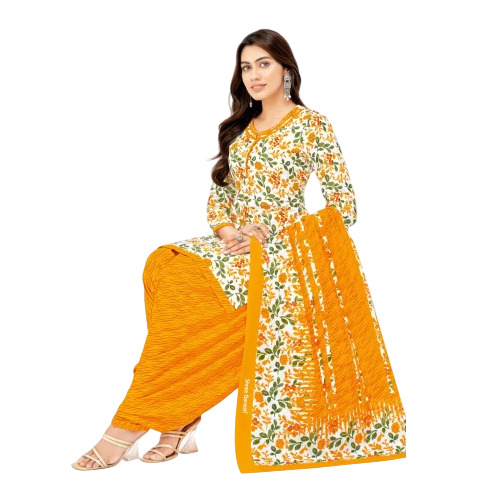 Palak Shree Ganesh Yellow Cotton Salwar Suit