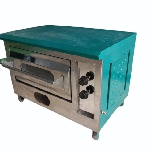 Pizza Oven - Gas Indian Green Material Silver-Green Color Automatic Shut Off