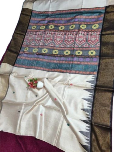 Pure Tussar Silk Dolabedi Sarees - Multi Color, Hand Weave, Soft & Breathable | Elegant Design, Festive Wear, Regular Fit